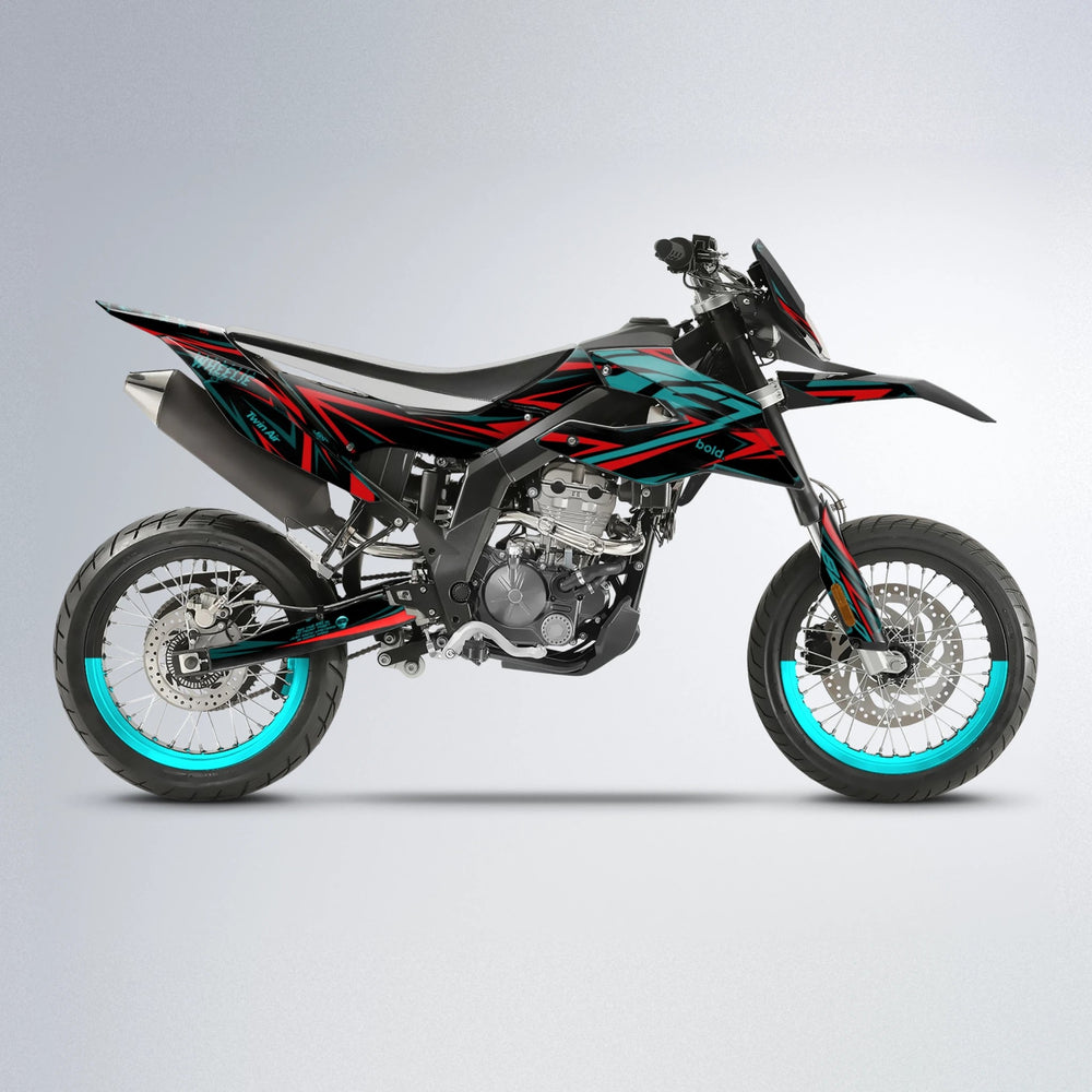 ALIN Aprilia SX 125 supermoto graphics kit in Teal
