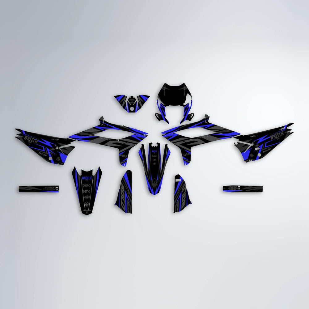 ALIN Beta graphics kit parts layout in Blue