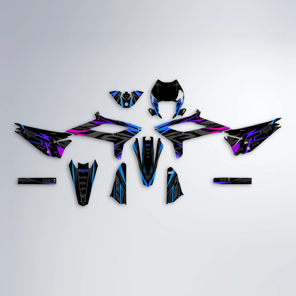 ALIN Beta graphics kit parts layout in Blue Purple Fade