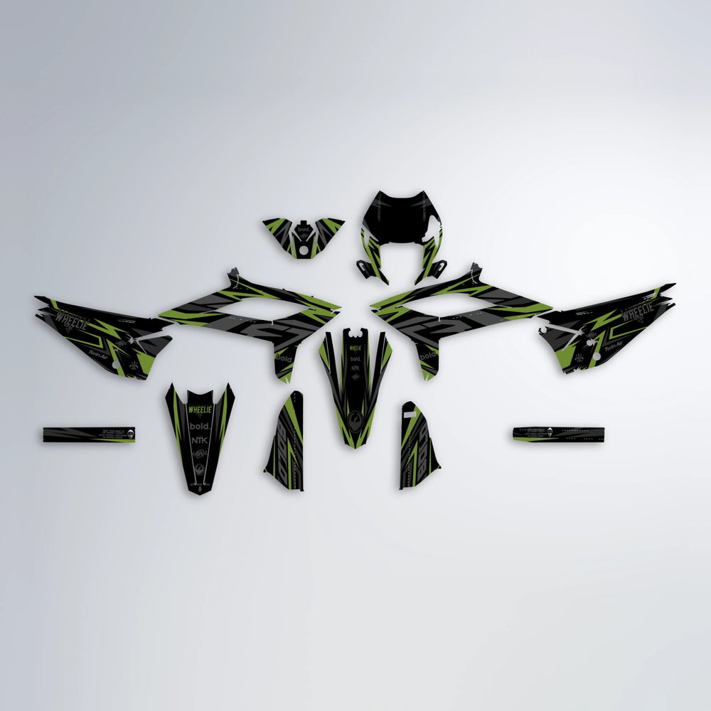 ALIN Beta graphics kit parts layout in Olive