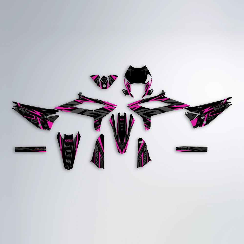 ALIN Beta graphics kit parts layout in Pink