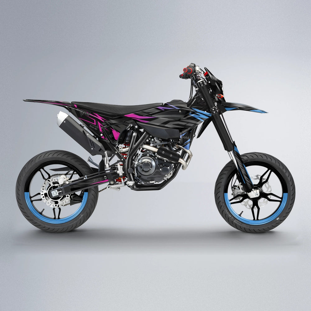 ALIN Beta supermoto graphics kit in Pink & Light Blue