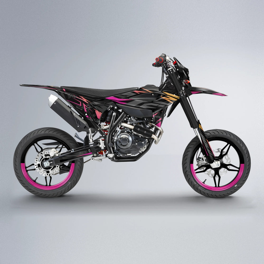 ALIN Beta supermoto graphics kit in Pink & Yellow