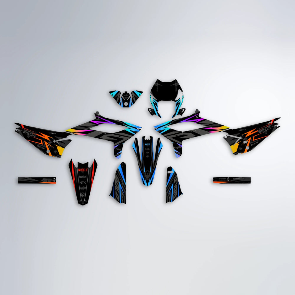 ALIN Beta graphics kit parts layout in Sunset Fade