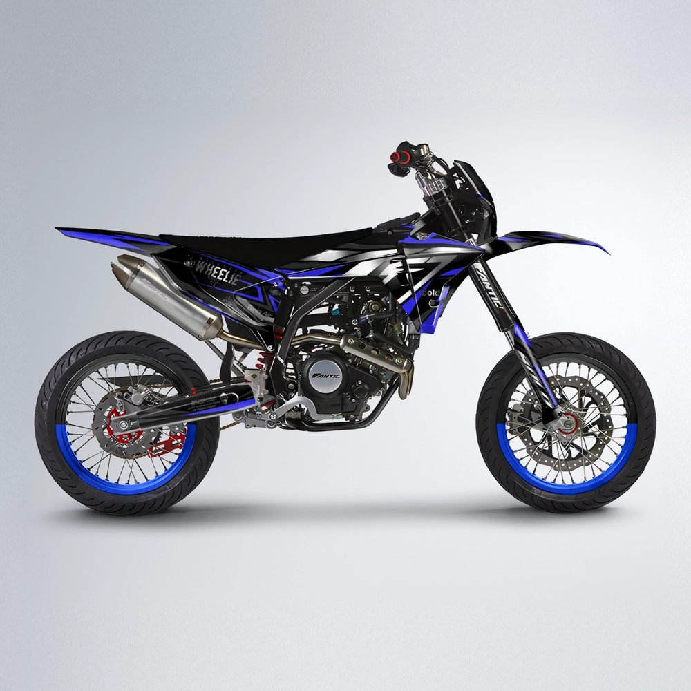ALIN Fantic supermoto graphics kit in Blue