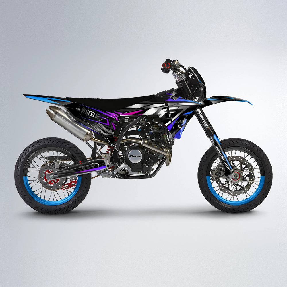 ALIN Fantic supermoto graphics kit in Blue Purple Fade