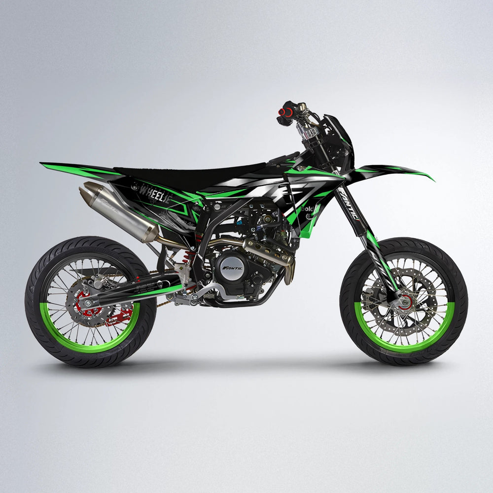 ALIN Fantic supermoto graphics kit in Green