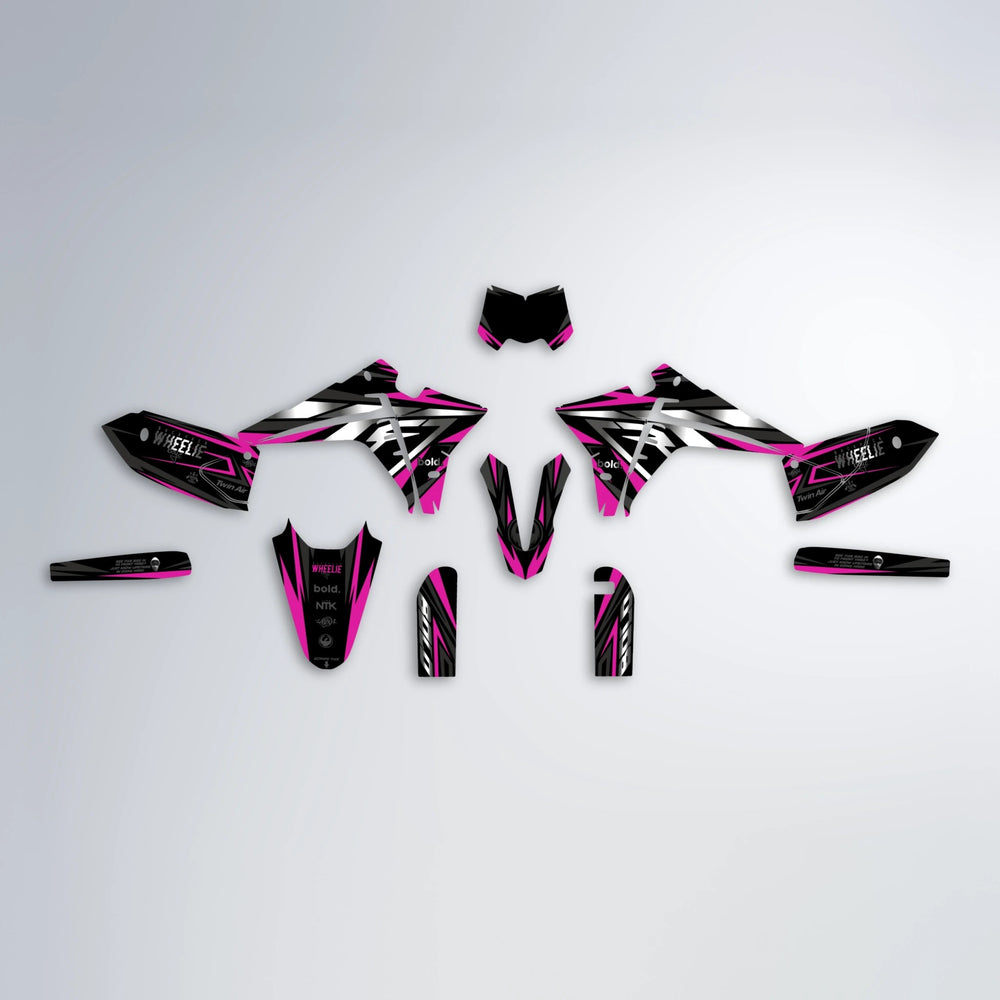 ALIN Fantic graphics kit parts layout in Pink