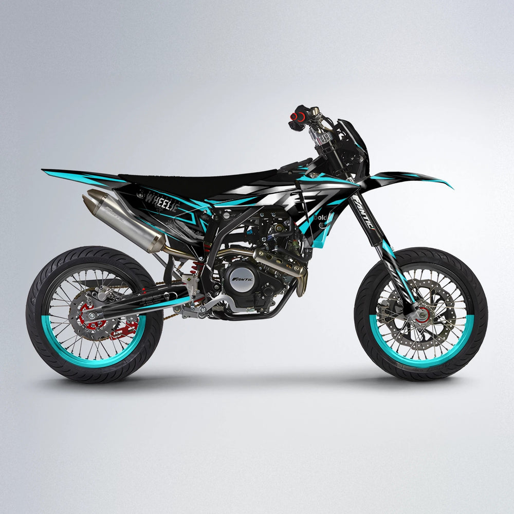 ALIN Fantic supermoto graphics kit in Teal