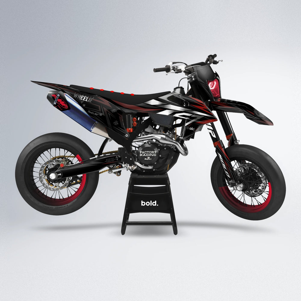 ALIN supermoto graphics kit in Black & Red