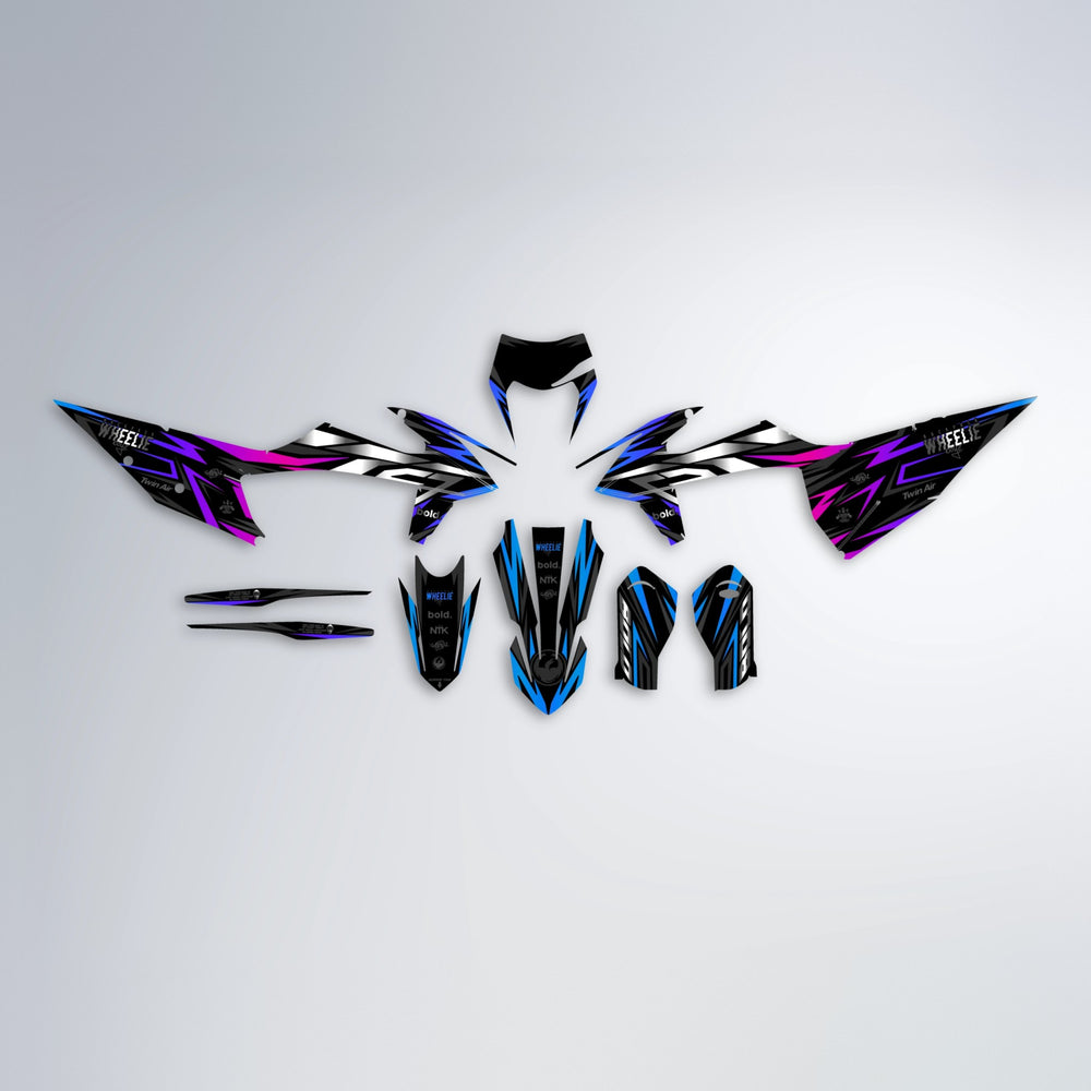 ALIN graphics kit parts layout in Blue Purple Fade