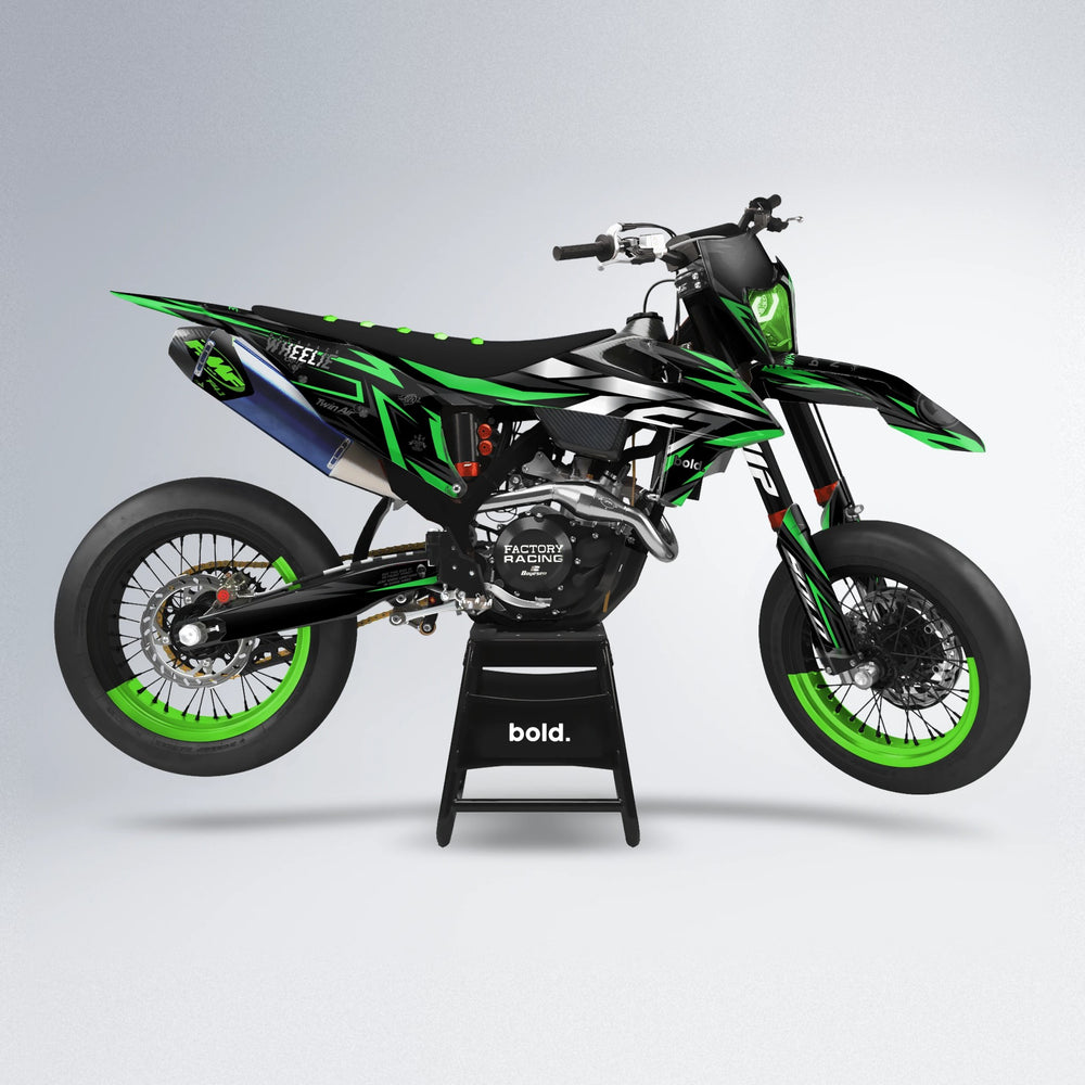 ALIN supermoto graphics kit in Green