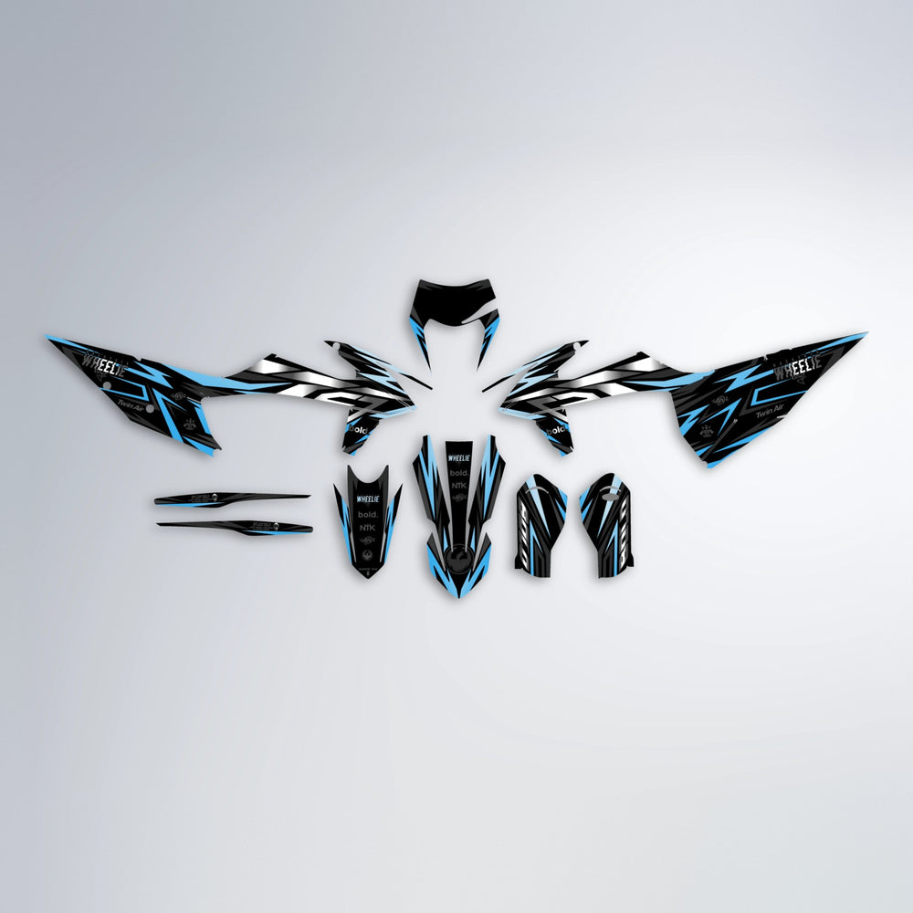 ALIN graphics kit parts layout in Light Blue & White