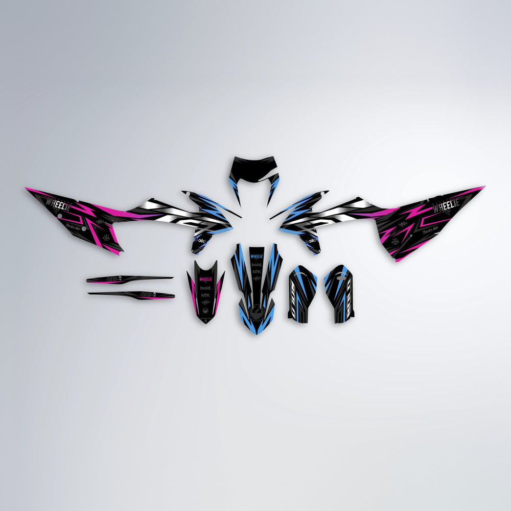ALIN graphics kit parts layout in Pink & Light Blue