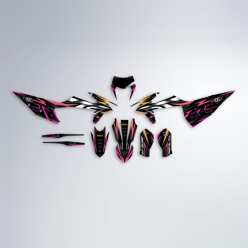 ALIN graphics kit parts layout in Pink & Yellow