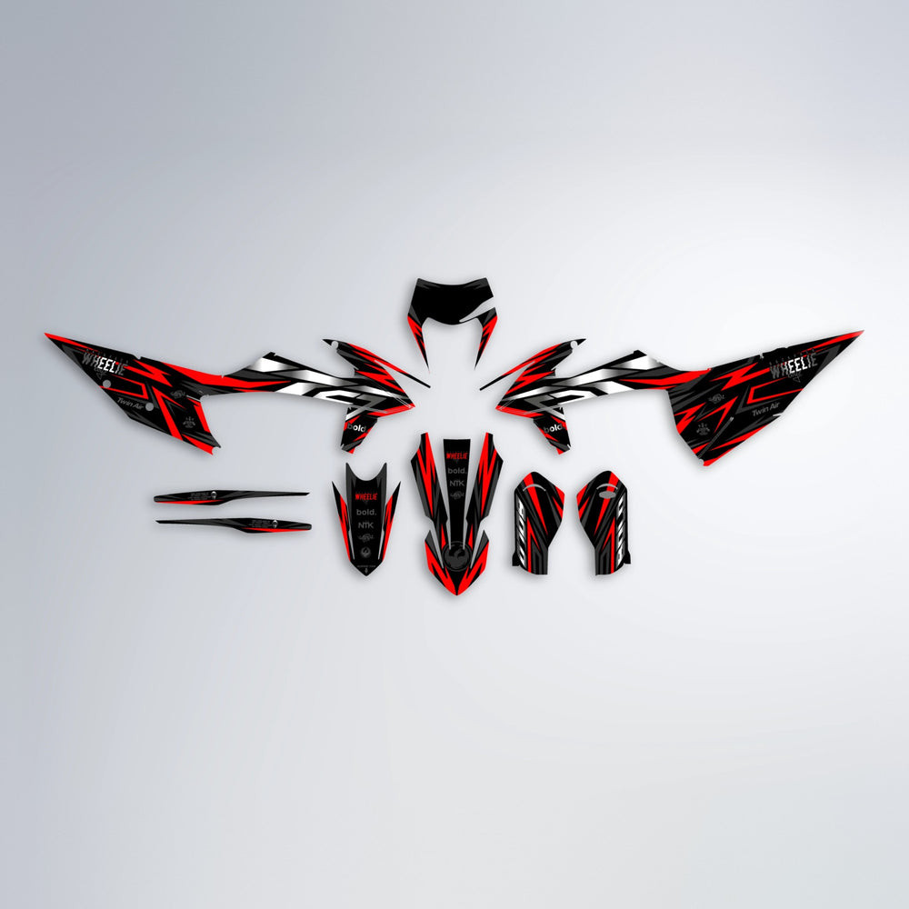 ALIN graphics kit parts layout in Red