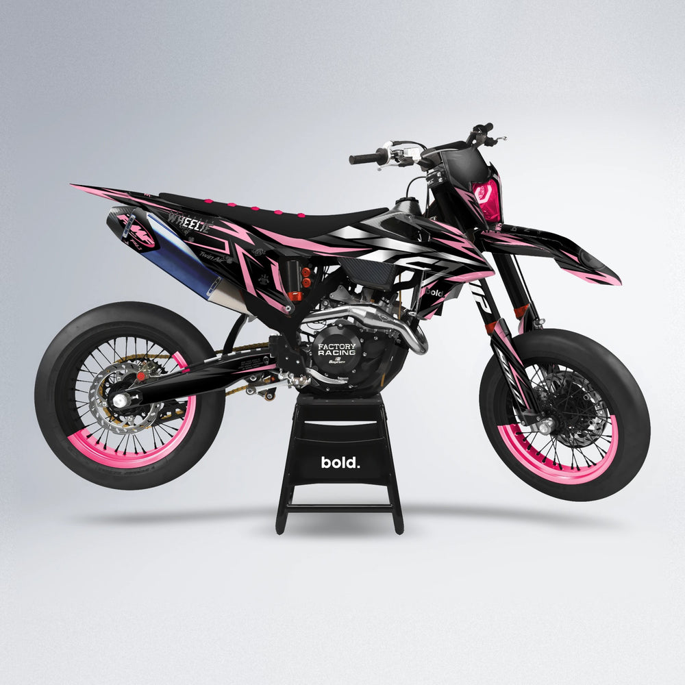 ALIN supermoto graphics kit in Sakura Pink