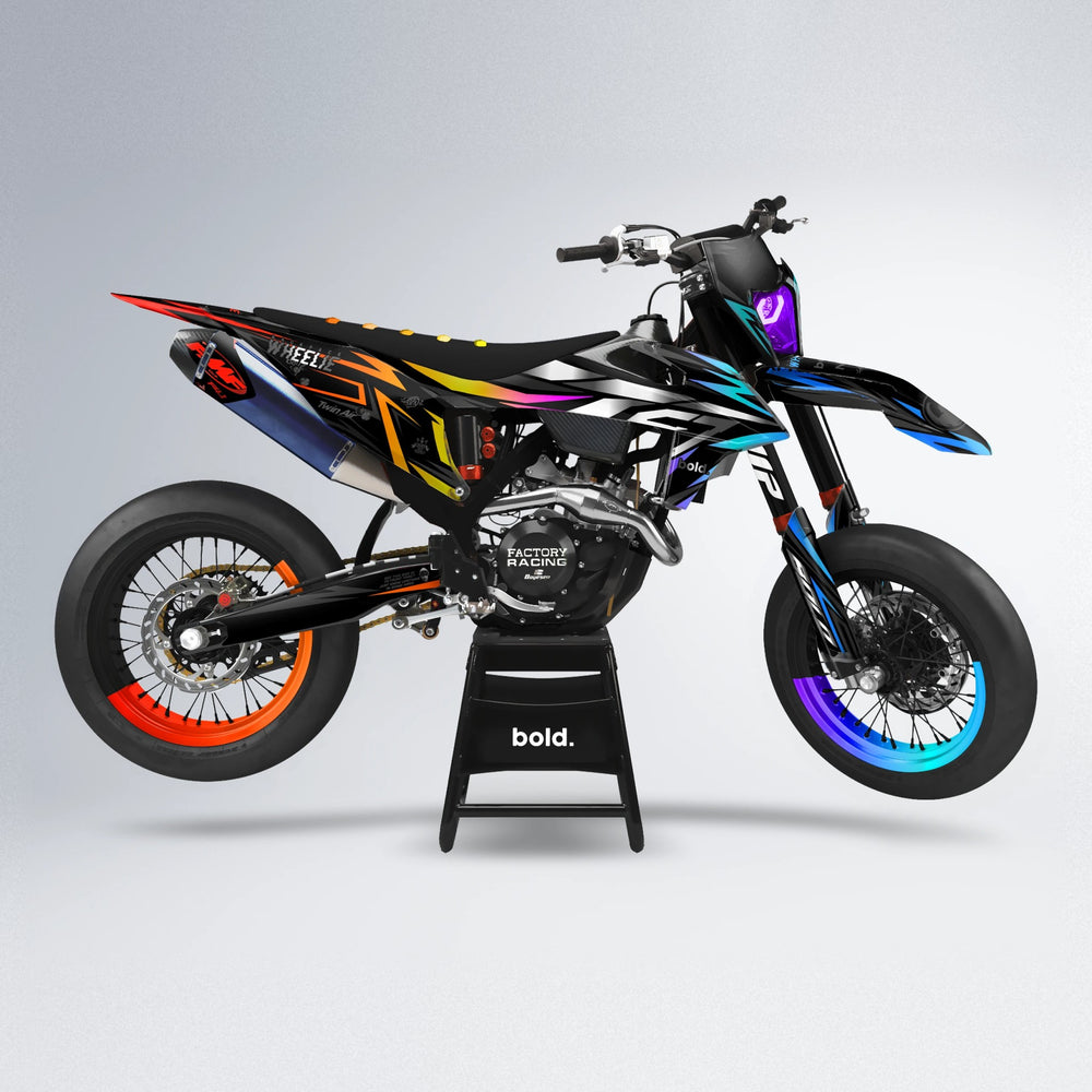 ALIN supermoto graphics kit in Sunset Fade