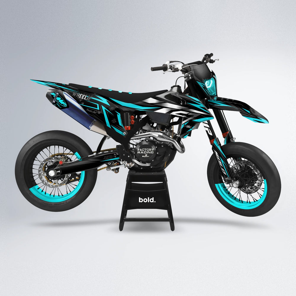 ALIN supermoto graphics kit in Teal