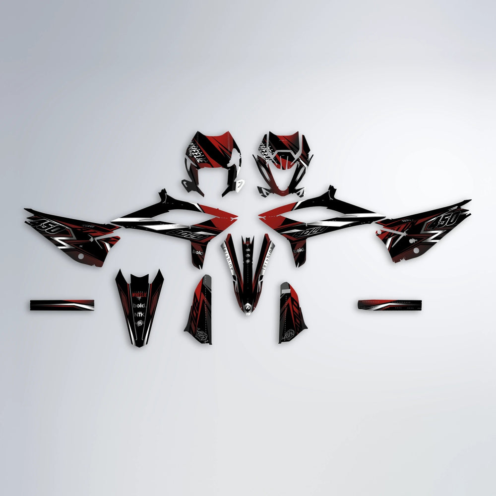 ALIN V2 Beta graphics kit parts layout in Black & Red