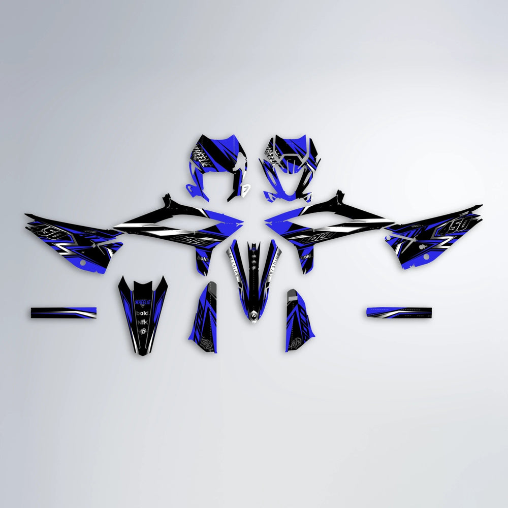 ALIN V2 Beta graphics kit parts layout in Blue