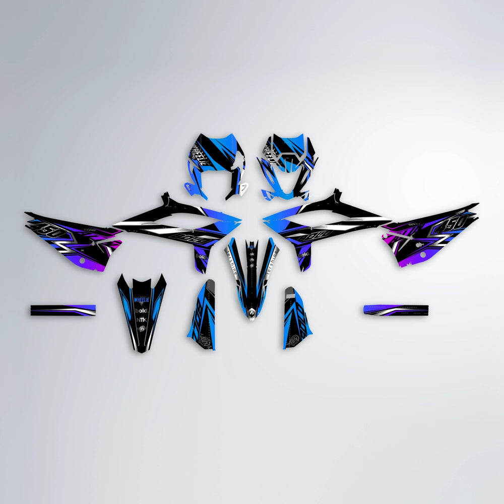 ALIN V2 Beta graphics kit parts layout in Blue Purple Fade