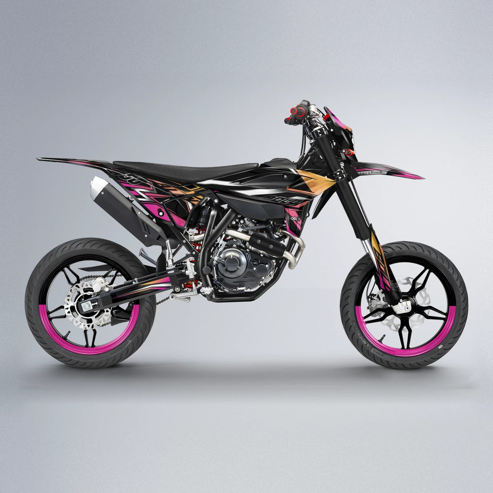 ALIN V2 Beta supermoto graphics kit in Pink & Yellow