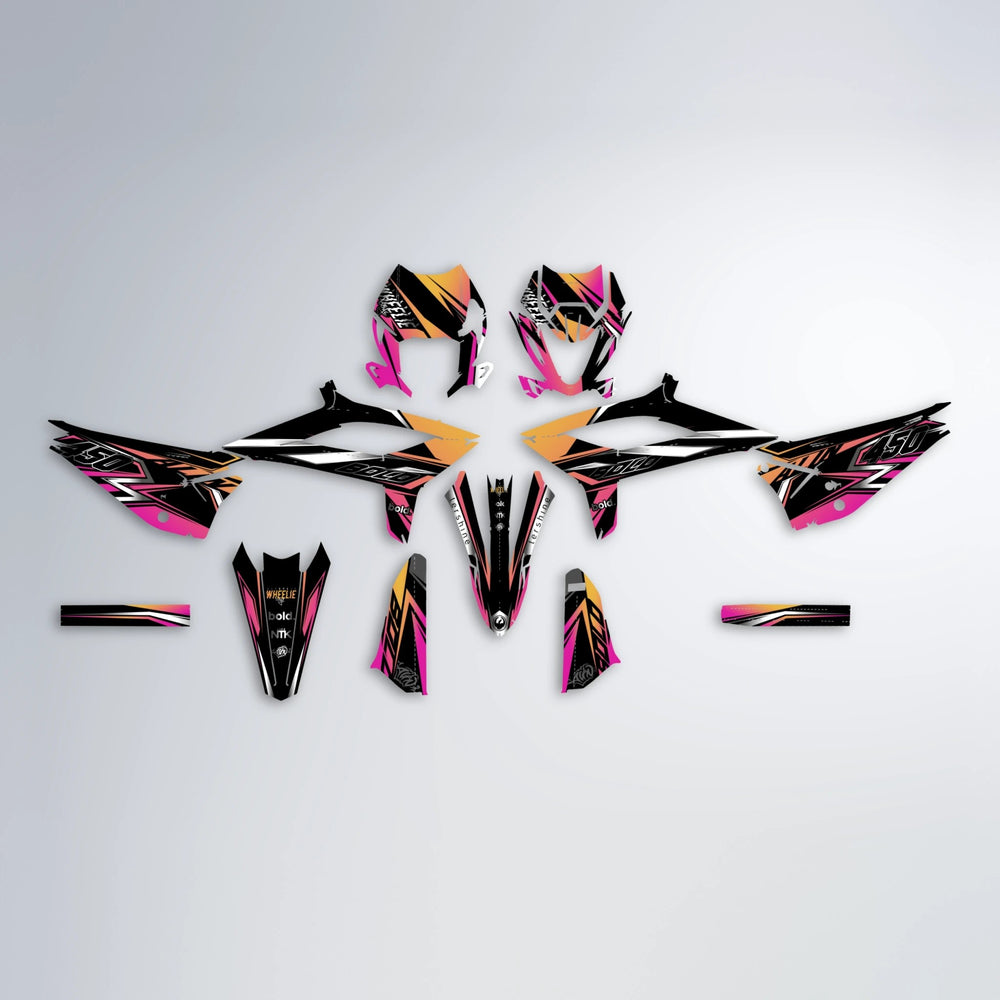 ALIN V2 Beta graphics kit parts layout in Pink & Yellow