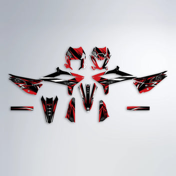 ALIN V2 Beta graphics kit parts layout in Red