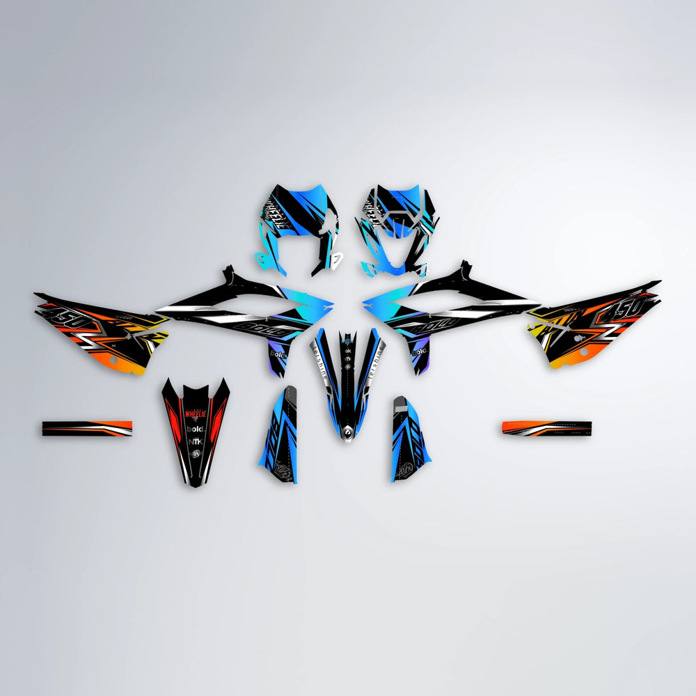 ALIN V2 Beta graphics kit parts layout in Sunset Fade