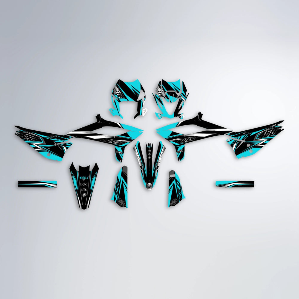 ALIN V2 Beta graphics kit parts layout in Teal
