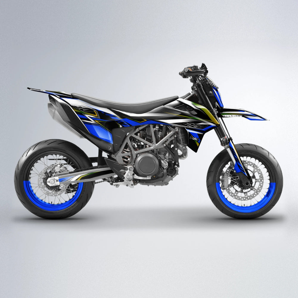 ALIN V2 KTM SMC 690 supermoto graphics kit in Blue
