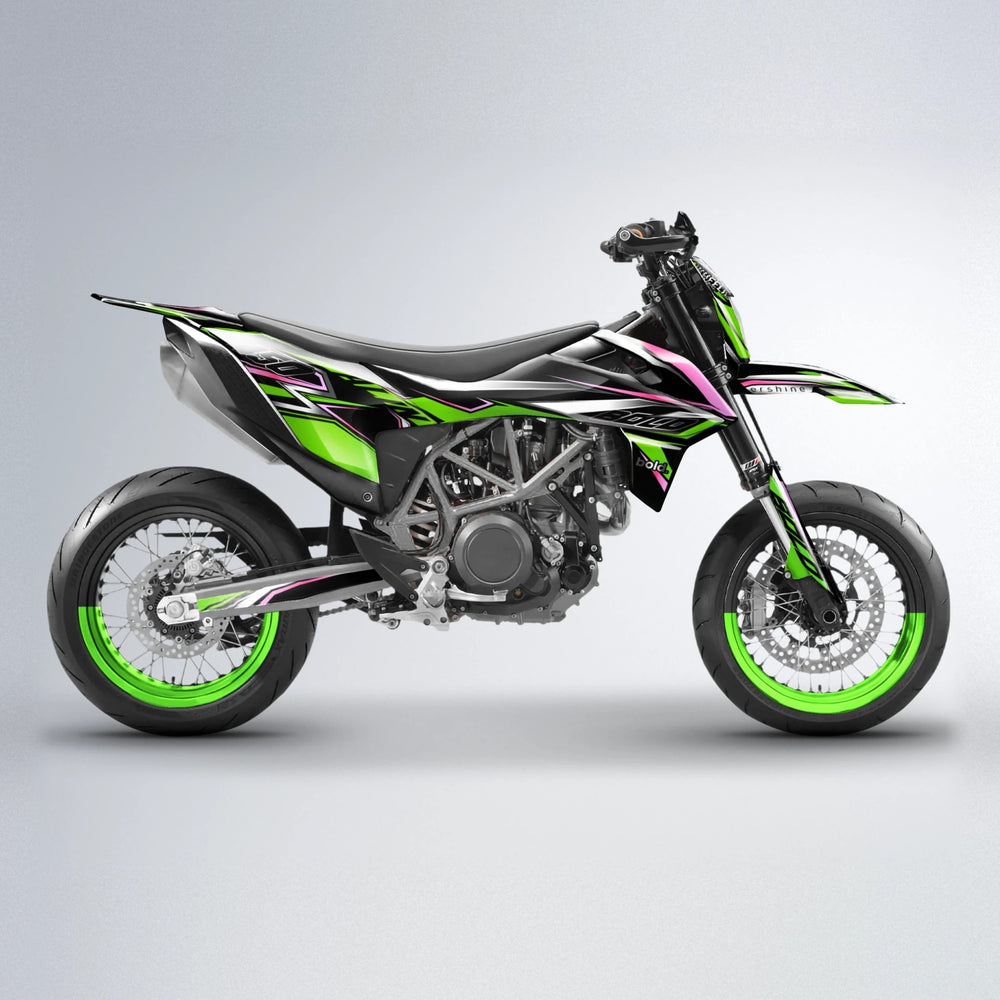 ALIN V2 KTM SMC 690 supermoto graphics kit in Green