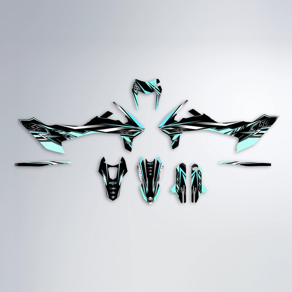 ALIN V2 KTM SMC 690 graphics kit parts layout in Mint