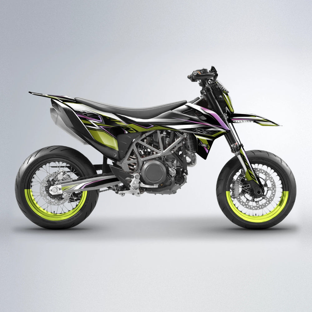 ALIN V2 KTM SMC 690 supermoto graphics kit in Olive