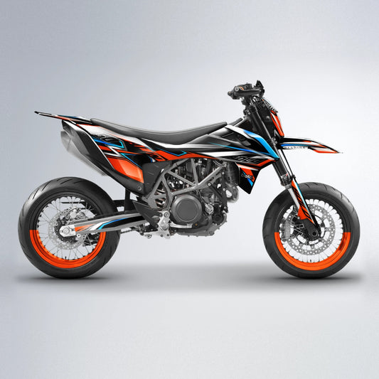 ALIN V2 KTM SMC 690 supermoto graphics kit in Orange