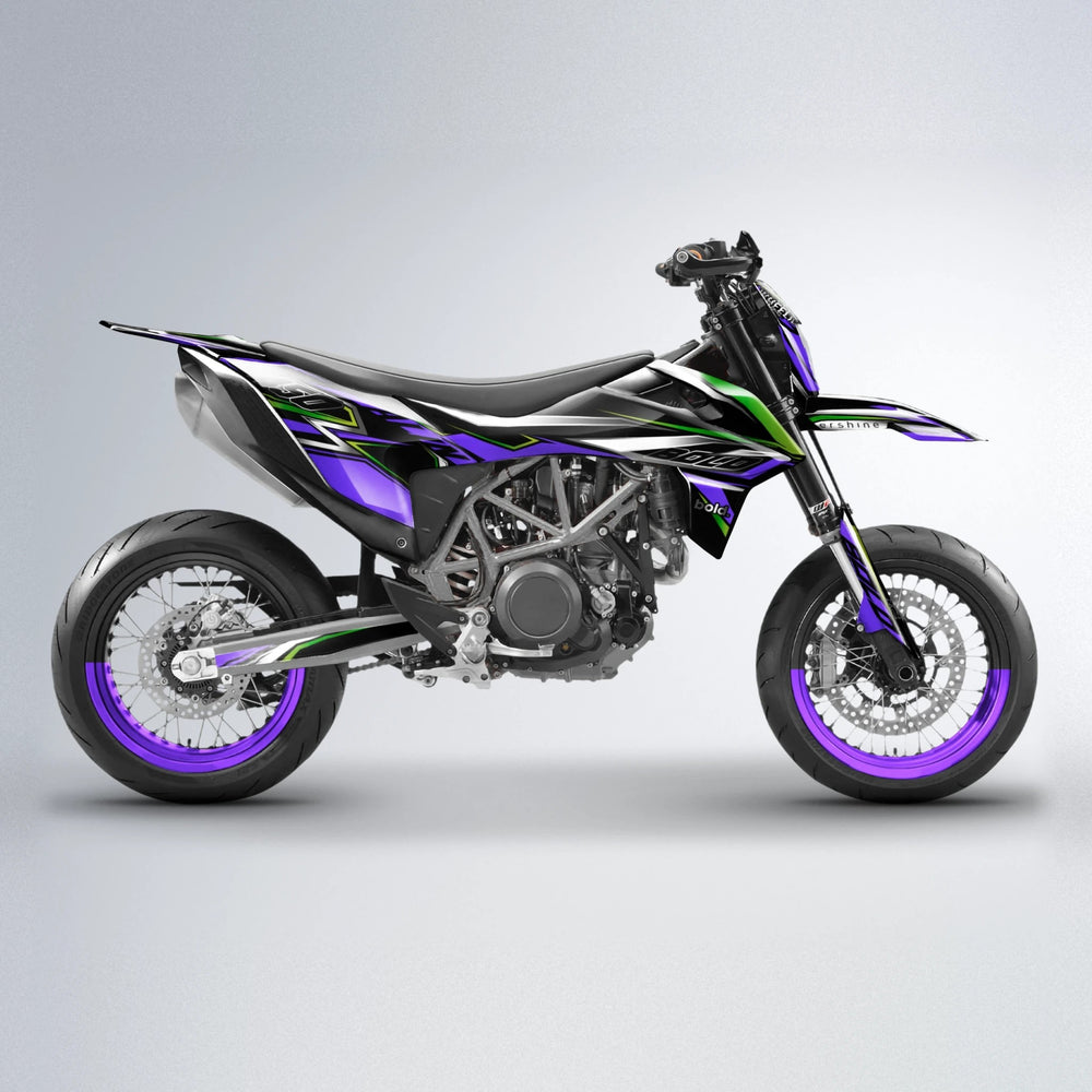 ALIN V2 KTM SMC 690 supermoto graphics kit in Purple
