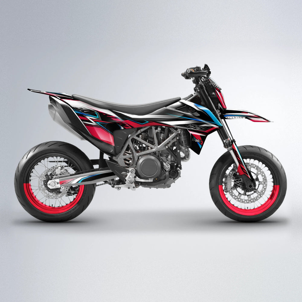 ALIN V2 KTM SMC 690 supermoto graphics kit in Red