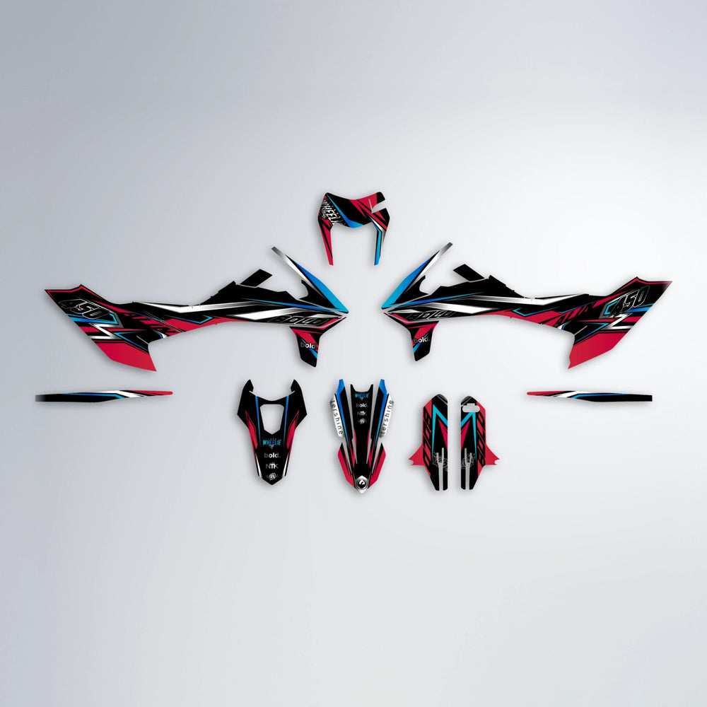 ALIN V2 KTM SMC 690 graphics kit parts layout in Red