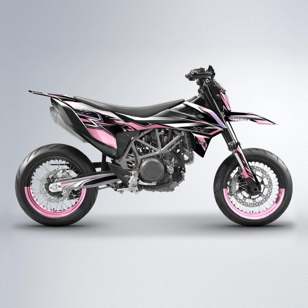 ALIN V2 KTM SMC 690 supermoto graphics kit in Sakura Pink