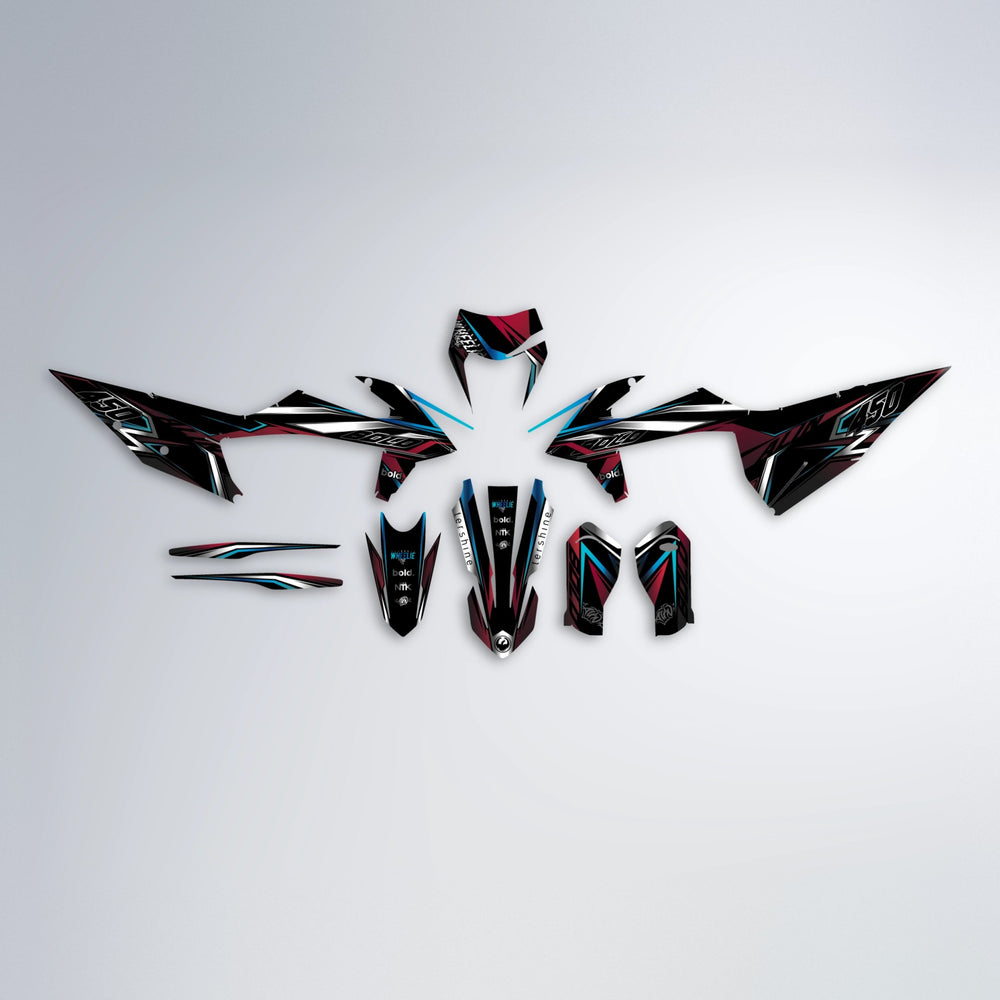 ALIN V2 graphics kit parts layout in Black & Red (Silverchrome)