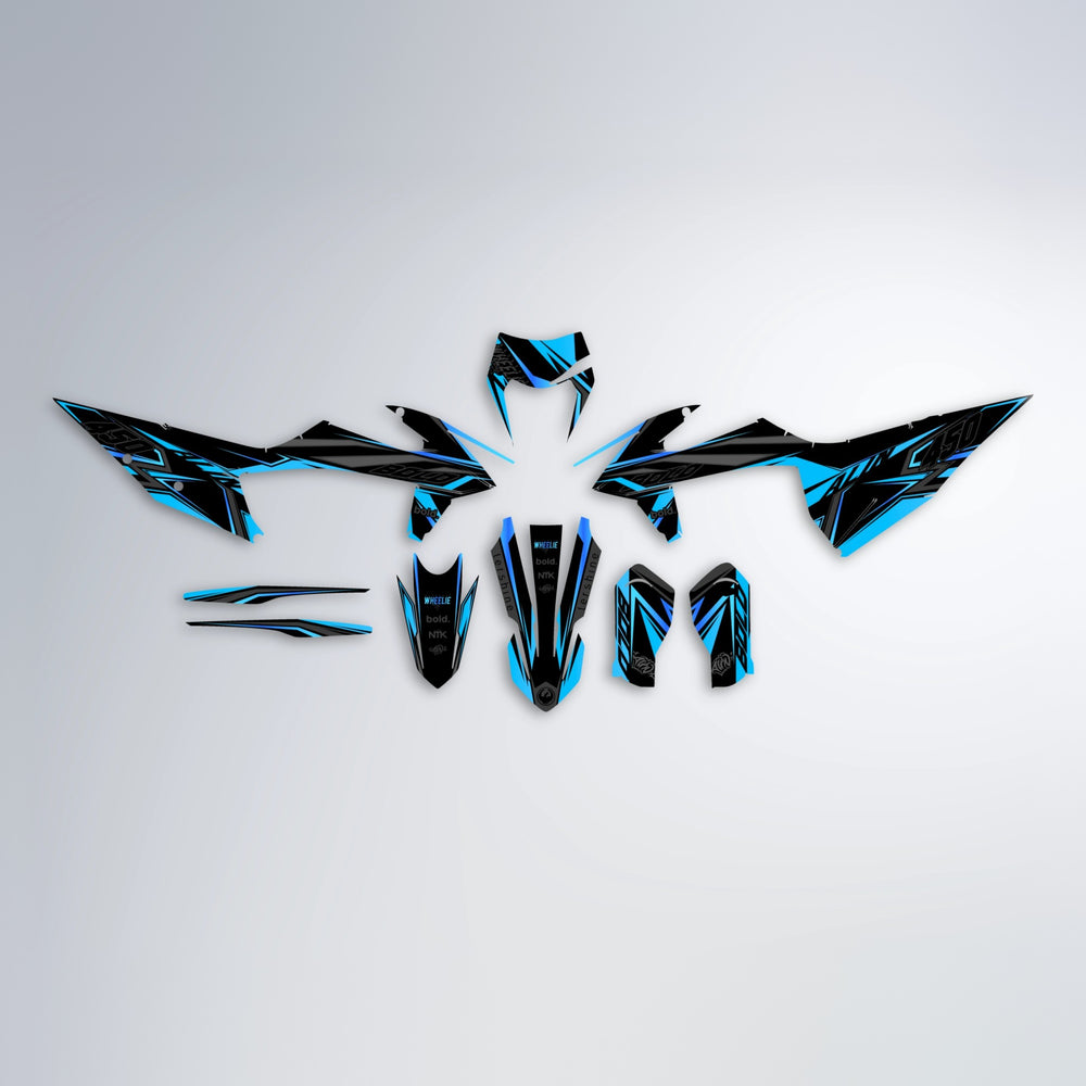 ALIN V2 graphics kit parts layout in Blue