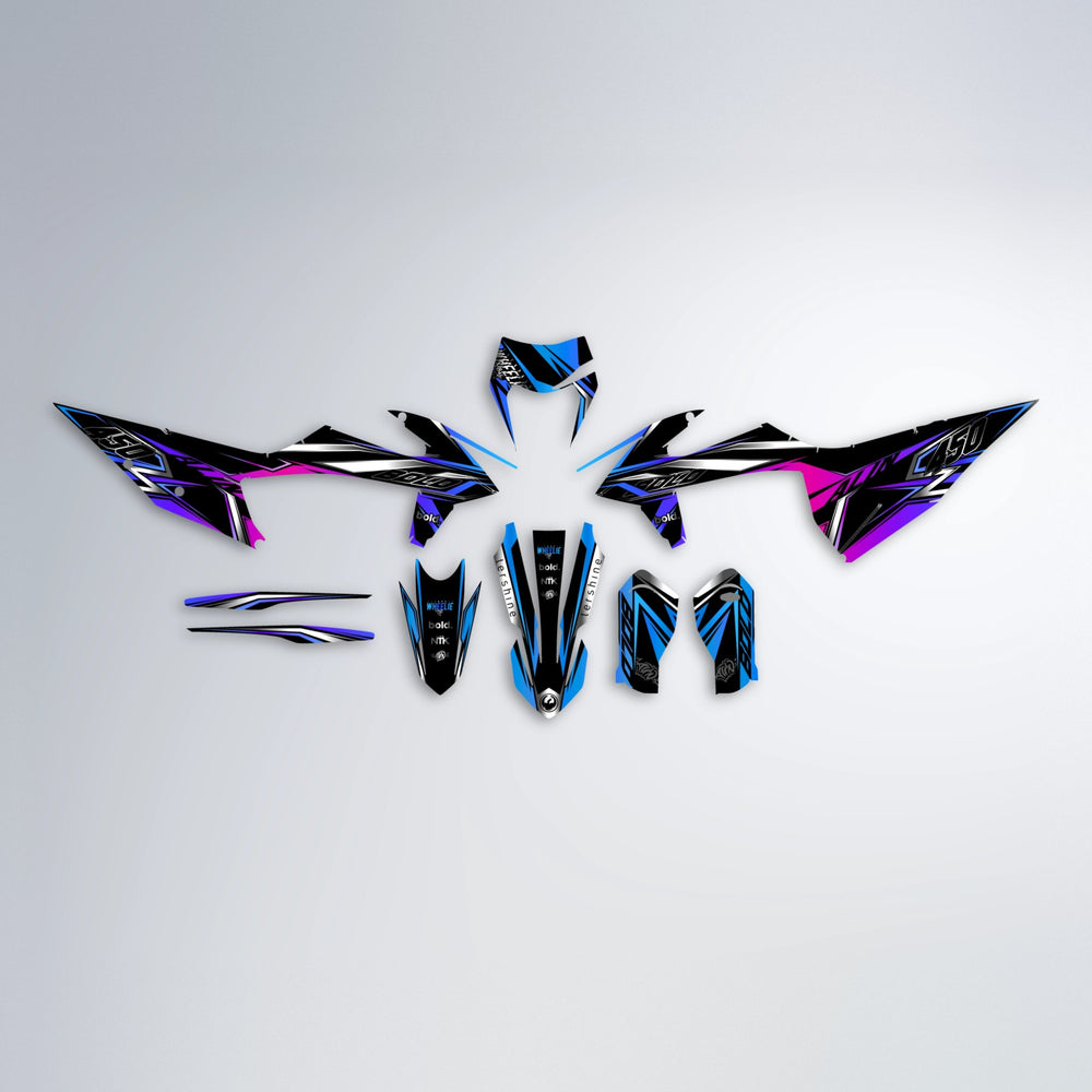 ALIN V2 graphics kit parts layout in Blue Purple Fade (Silverchrome)