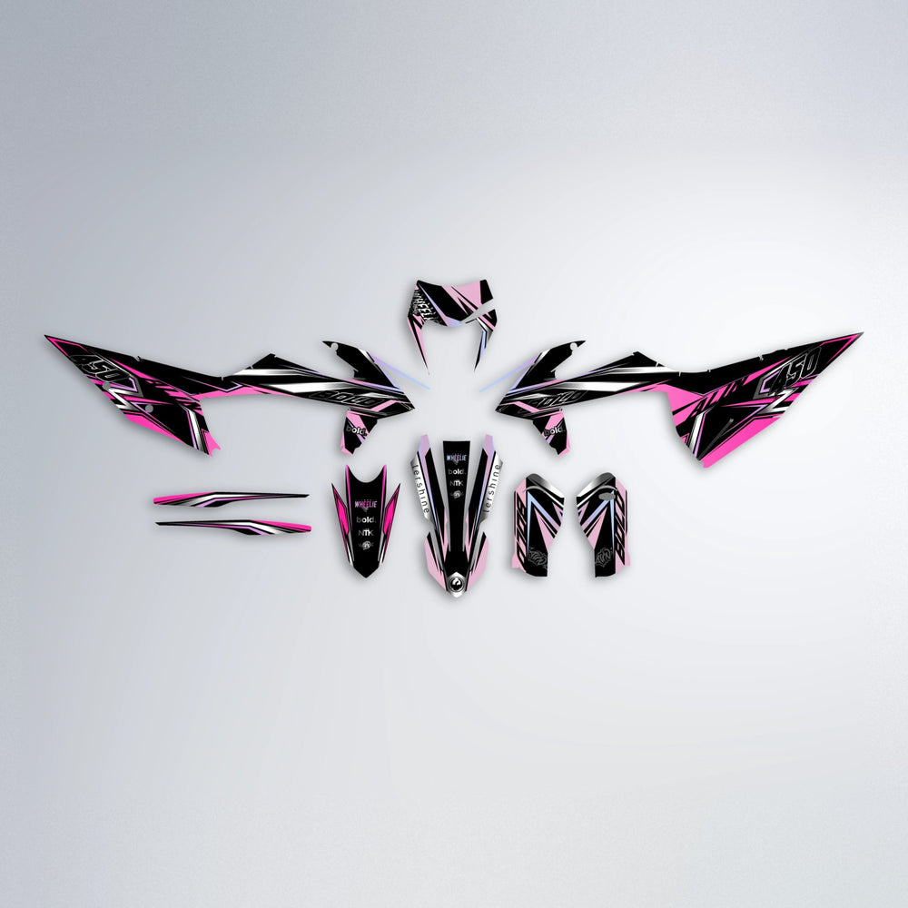 ALIN V2 graphics kit parts layout in Flamingo (Silverchrome)
