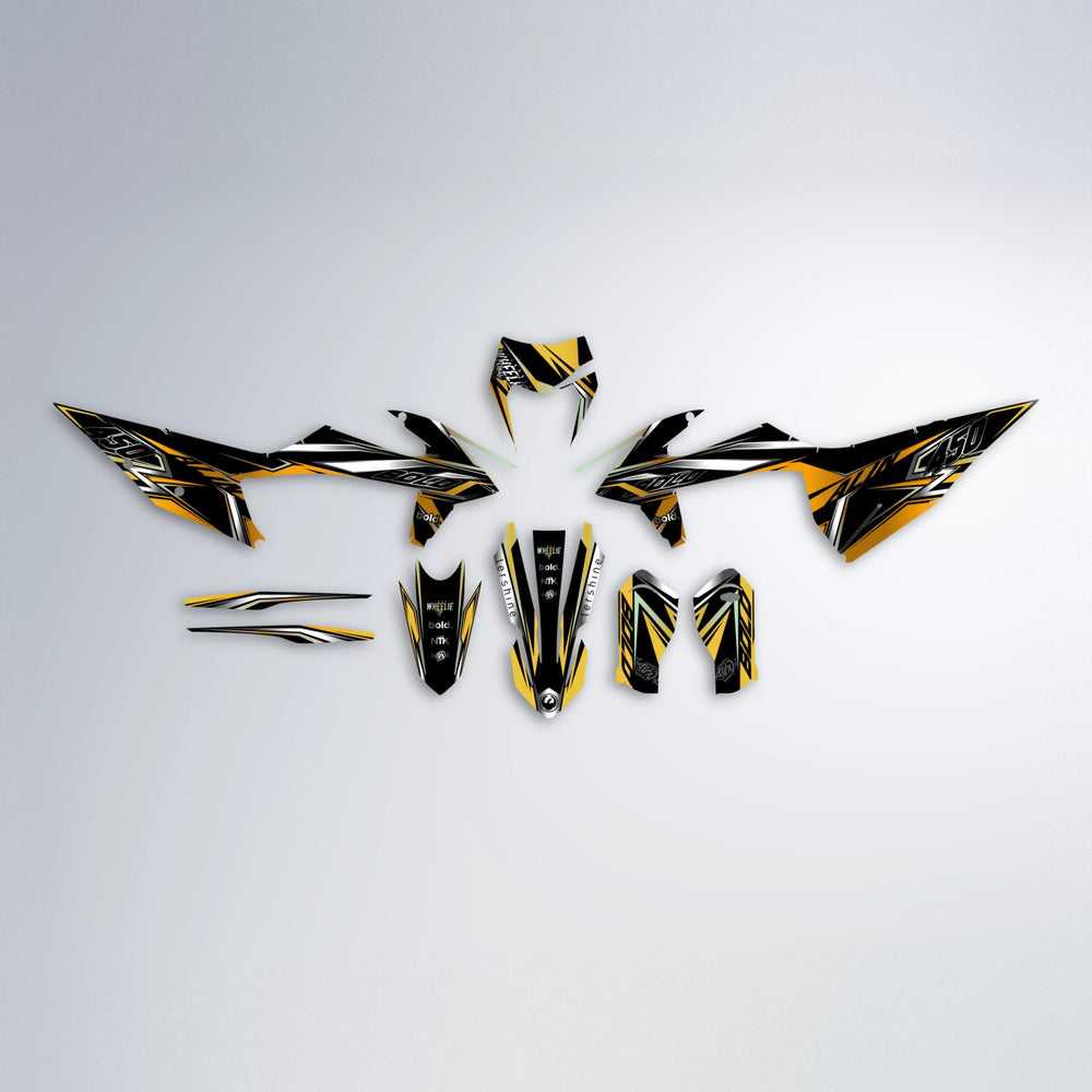 ALIN V2 graphics kit parts layout in Gold Chrome (Silverchrome)