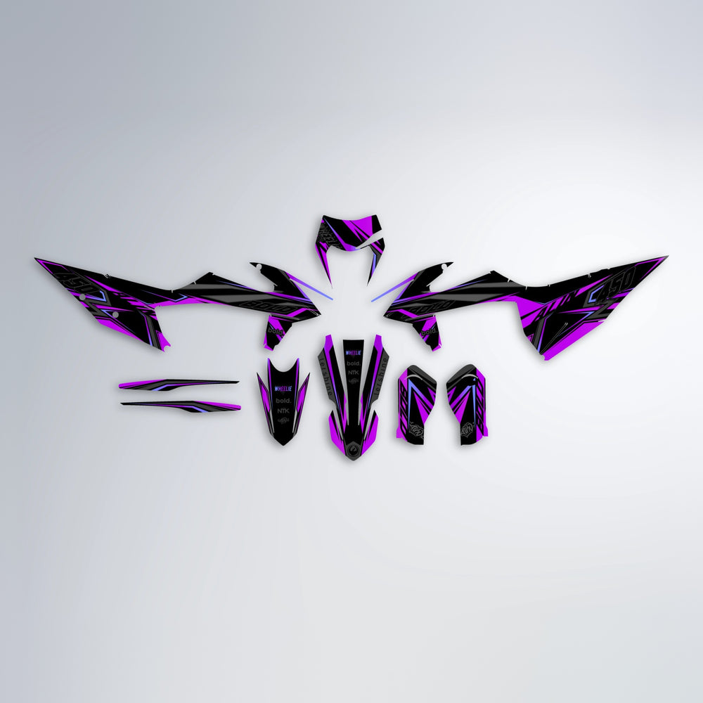 ALIN V2 graphics kit parts layout in Purple