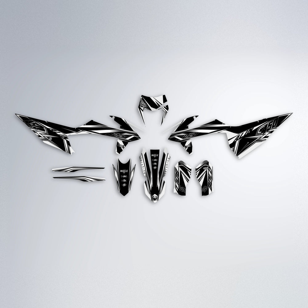 ALIN V2 graphics kit parts layout in White (Silverchrome)
