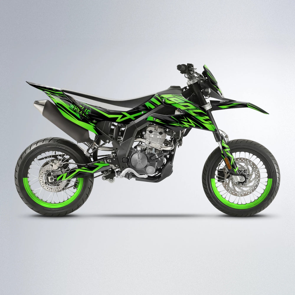 ANXIETY Aprilia SX 125 supermoto graphics kit in Green