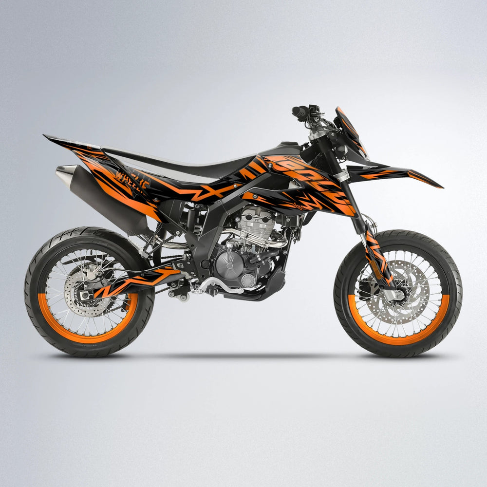 ANXIETY Aprilia SX 125 supermoto graphics kit in Orange