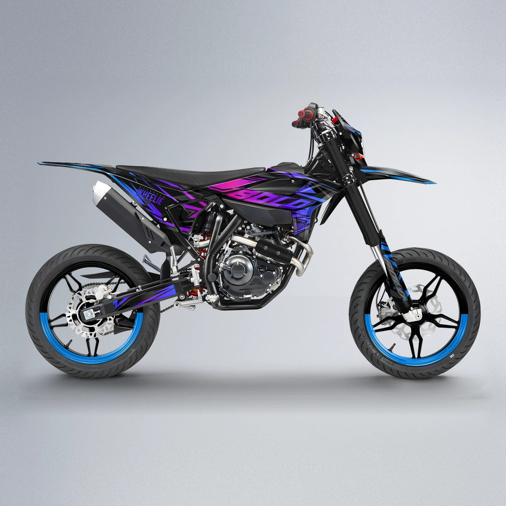 ANXIETY Beta supermoto graphics kit in Blue Purple Fade